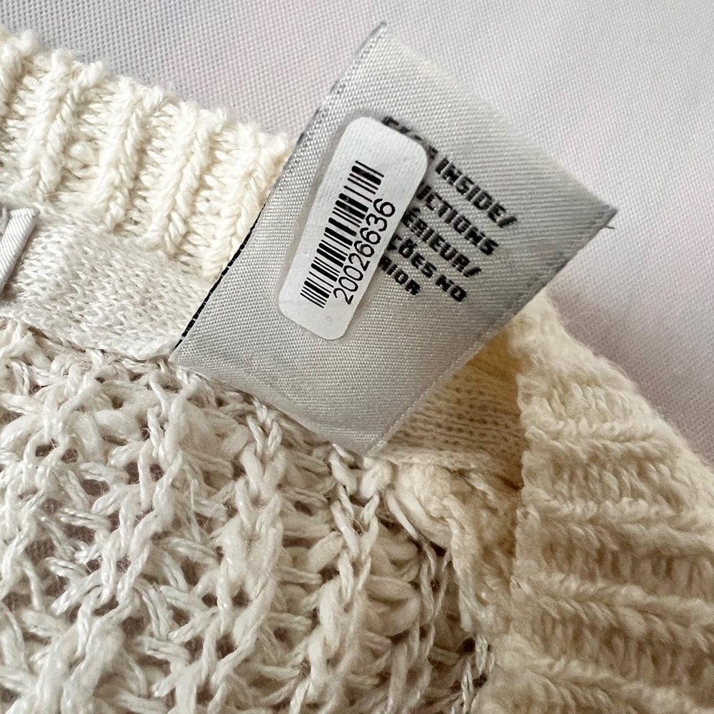 Scotch & Soda open knit sweater cream red stripes Ramie Cotton charm size 2 Rare - Picture 8 of 12